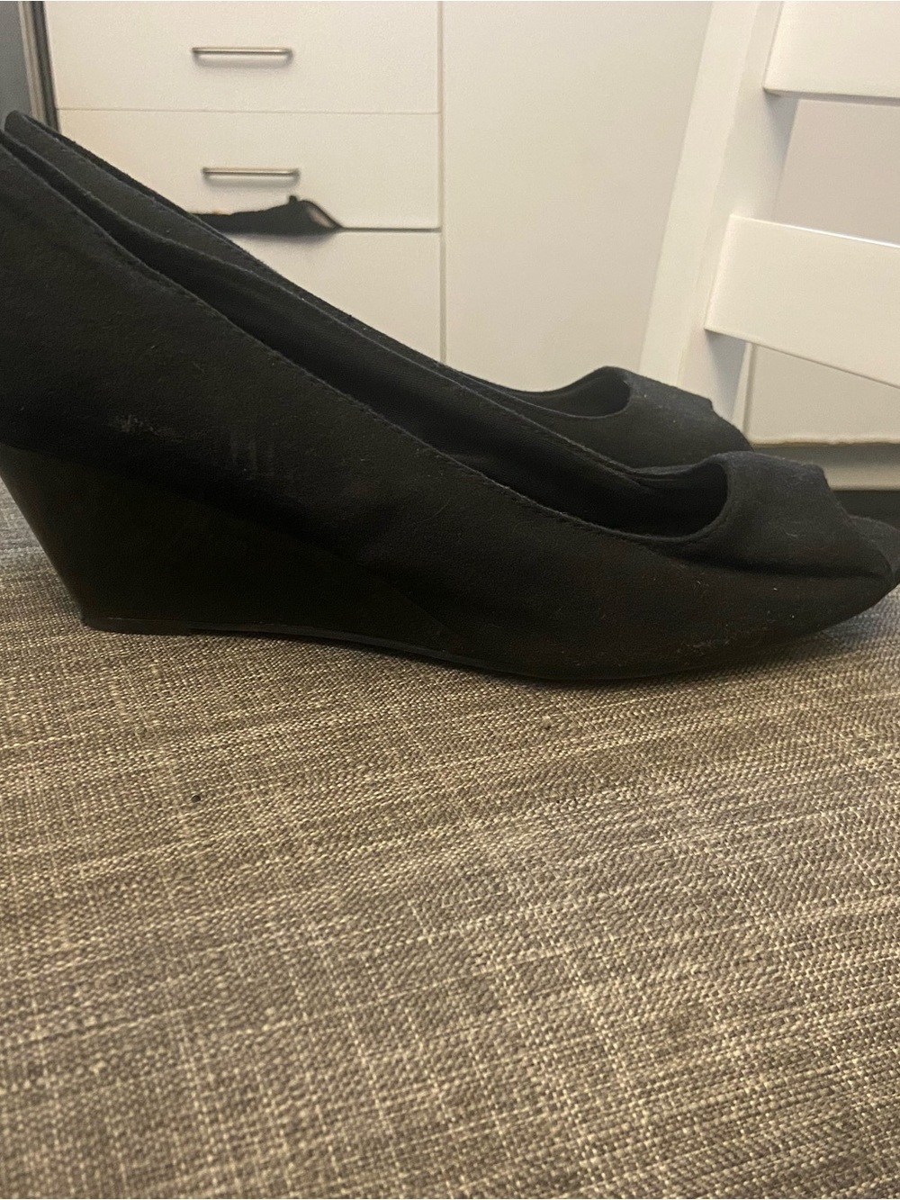 comfort plus by Predictions Black Peep Toe Heels - Picture 2 of 3